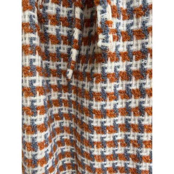 Vintage 1960s Skirt Hadley Houndstooth Orange Pencil Tweed Wool Maxi 70s Skirt - Picture 2 of 7